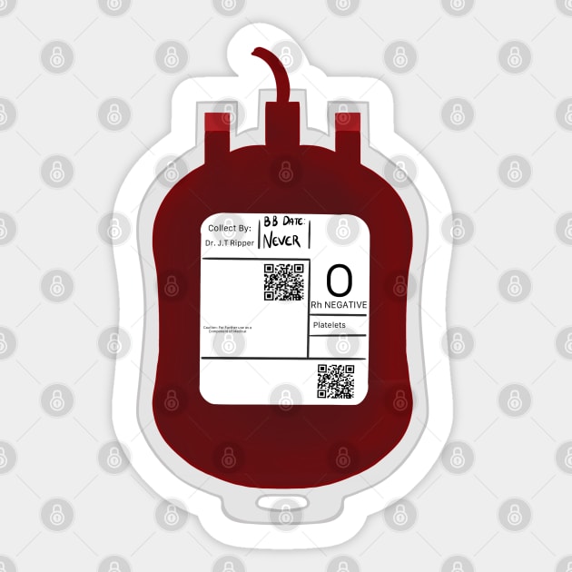 O- Blood Bags Sticker by SnowJade